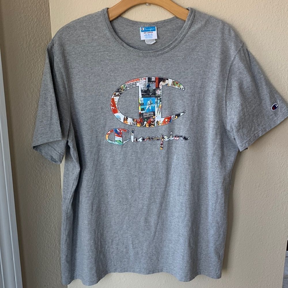 Champion Reverse Weave Vintage Gray Football Sports T-shirt XXL - Picture 1 of 5